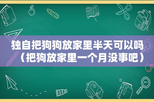 独自把狗狗放家里半天可以吗（把狗放家里一个月没事吧）