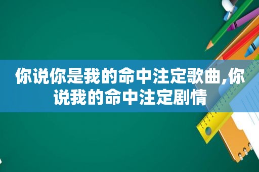 你说你是我的命中注定歌曲,你说我的命中注定剧情