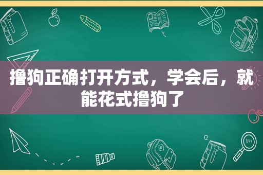 撸狗正确打开方式，学会后，就能花式撸狗了