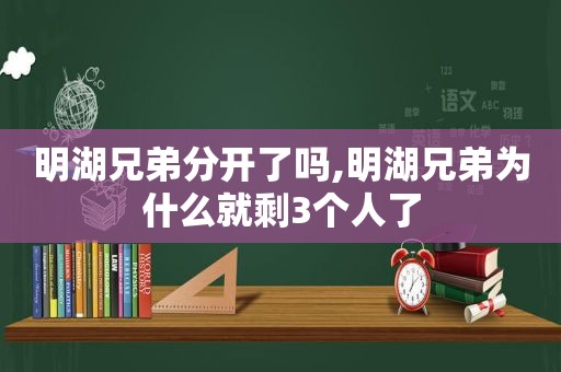 明湖兄弟分开了吗,明湖兄弟为什么就剩3个人了