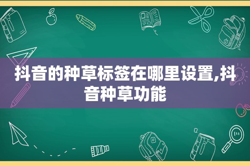 抖音的种草标签在哪里设置,抖音种草功能