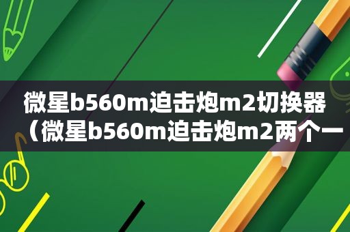 微星b560m迫击炮m2切换器（微星b560m迫击炮m2两个一样的吗）