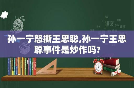 孙一宁怒撕王思聪,孙一宁王思聪事件是炒作吗?