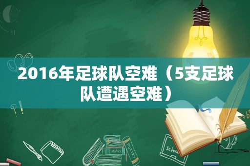 2016年足球队空难（5支足球队遭遇空难）