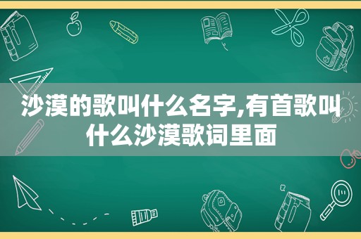 沙漠的歌叫什么名字,有首歌叫什么沙漠歌词里面