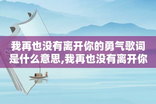 我再也没有离开你的勇气歌词是什么意思,我再也没有离开你的勇气想去的地方有你才最美丽