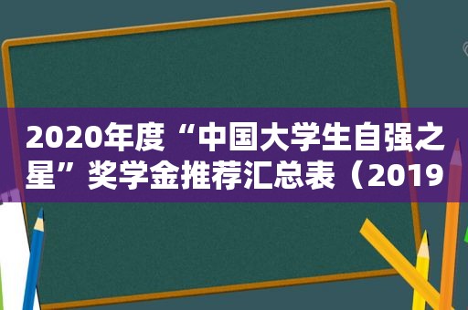 2020年度“中国大学生自强之星”奖学金推荐汇总表（2019年全国大学生自强之星）