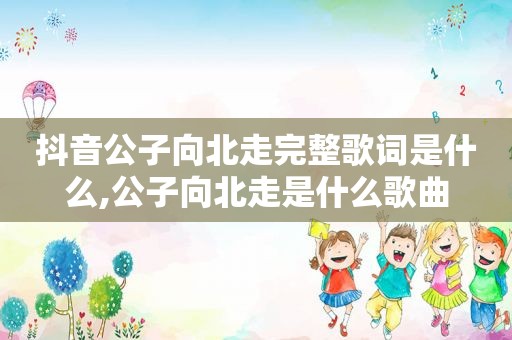 抖音公子向北走完整歌词是什么,公子向北走是什么歌曲