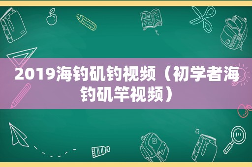 2019海钓矶钓视频（初学者海钓矶竿视频）