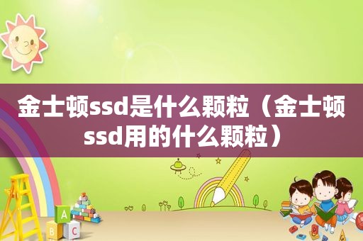 金士顿ssd是什么颗粒（金士顿ssd用的什么颗粒）