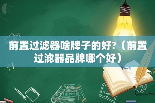 前置过滤器啥牌子的好?（前置过滤器品牌哪个好）