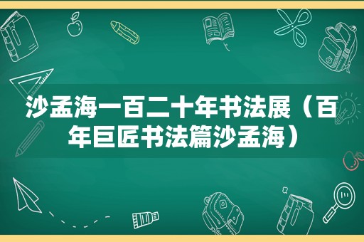 沙孟海一百二十年书法展（百年巨匠书法篇沙孟海）