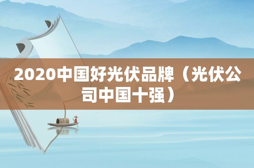 2020中国好光伏品牌（光伏公司中国十强）