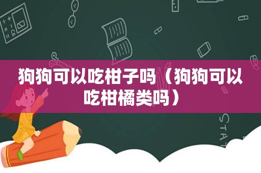 狗狗可以吃柑子吗（狗狗可以吃柑橘类吗）