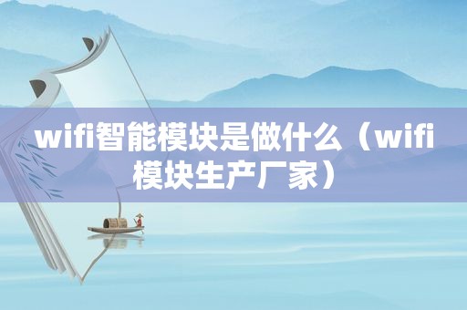 wifi智能模块是做什么（wifi模块生产厂家）