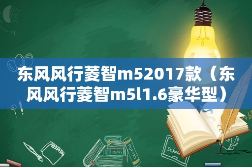 东风风行菱智m52017款（东风风行菱智m5l1.6豪华型）