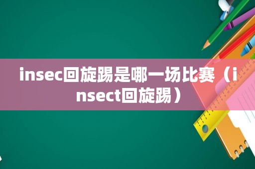 insec回旋踢是哪一场比赛（insect回旋踢）