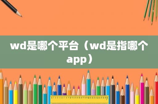 wd是哪个平台（wd是指哪个app）