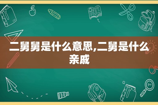 二舅舅是什么意思,二舅是什么亲戚