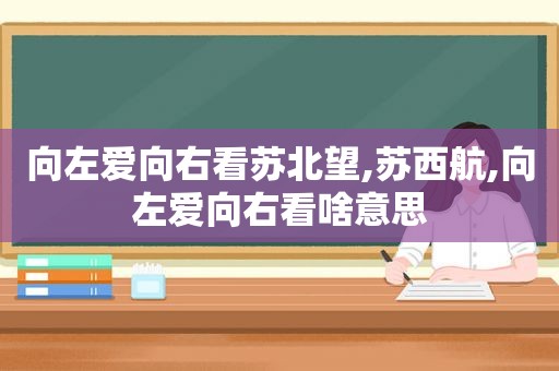 向左爱向右看苏北望,苏西航,向左爱向右看啥意思