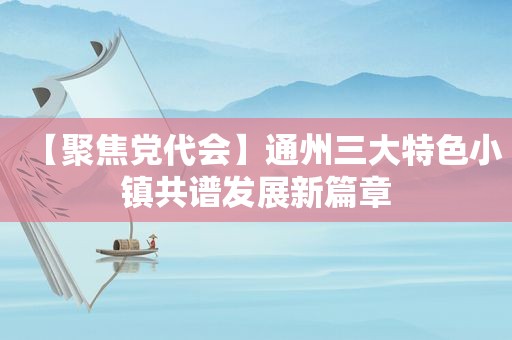 【聚焦党代会】通州三大特色小镇共谱发展新篇章