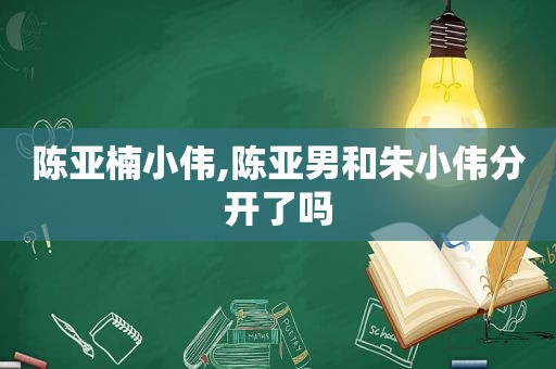 陈亚楠小伟,陈亚男和朱小伟分开了吗