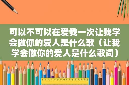 可以不可以在爱我一次让我学会做你的爱人是什么歌（让我学会做你的爱人是什么歌词）