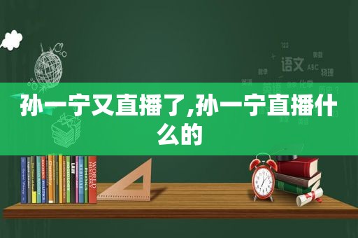 孙一宁又直播了,孙一宁直播什么的