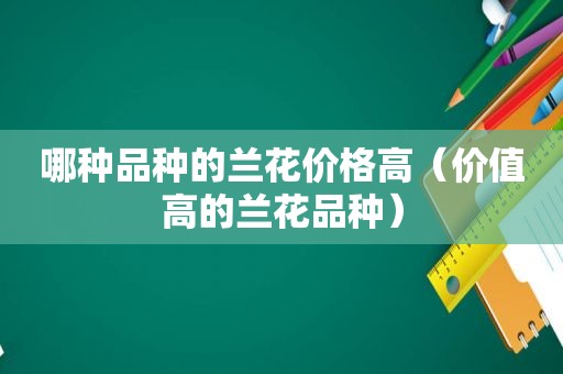 哪种品种的兰花价格高（价值高的兰花品种）