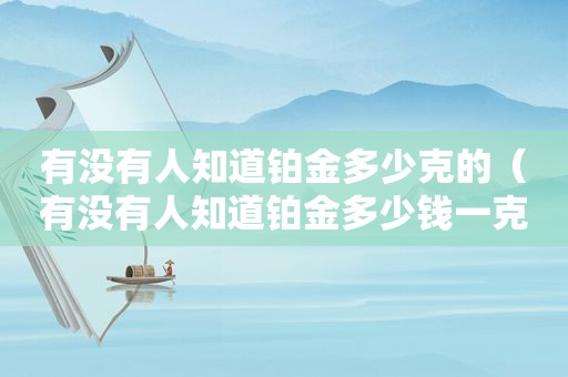 有没有人知道铂金多少克的（有没有人知道铂金多少钱一克的）