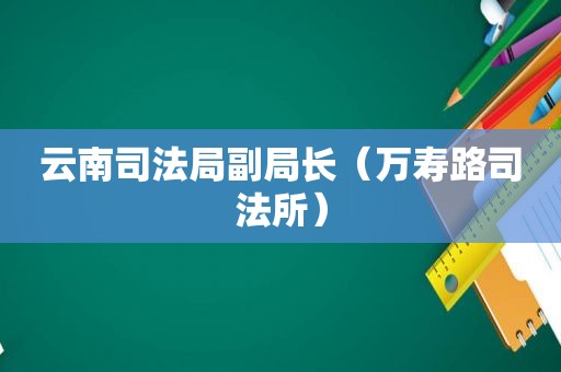 云南司法局副局长（万寿路司法所）