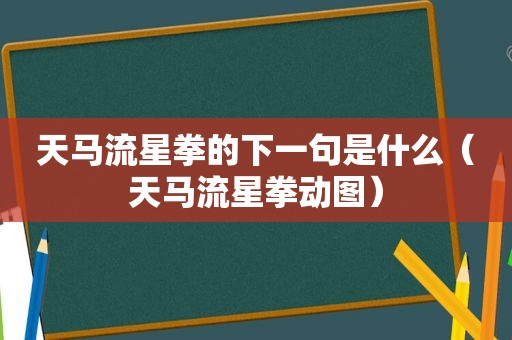 天马流星拳的下一句是什么（天马流星拳动图）