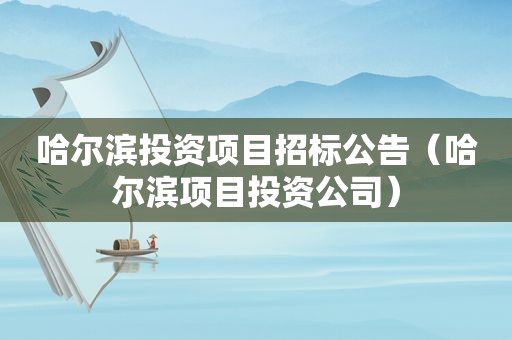 哈尔滨投资项目招标公告（哈尔滨项目投资公司）