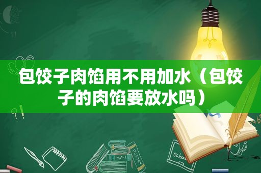 包饺子肉馅用不用加水（包饺子的肉馅要放水吗）