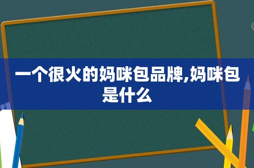 一个很火的妈咪包品牌,妈咪包是什么