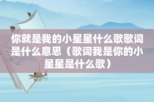 你就是我的小星星什么歌歌词是什么意思（歌词我是你的小星星是什么歌）