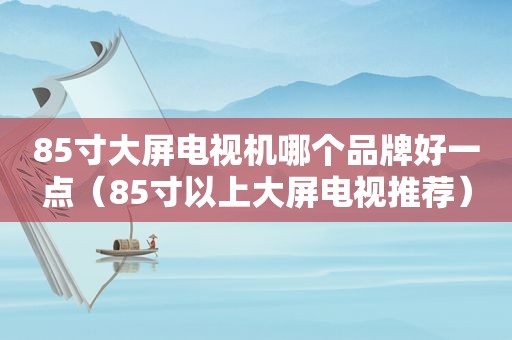 85寸大屏电视机哪个品牌好一点（85寸以上大屏电视推荐）