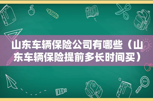 山东车辆保险公司有哪些（山东车辆保险提前多长时间买）