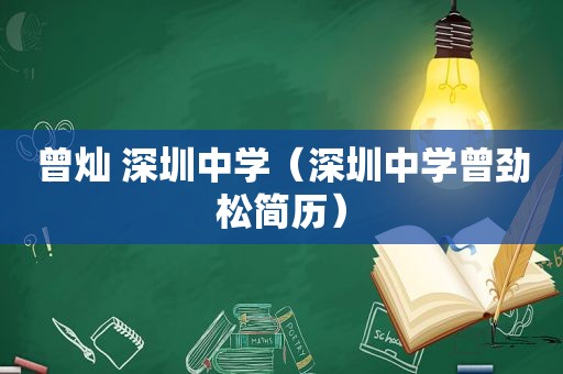 曾灿 深圳中学（深圳中学曾劲松简历）