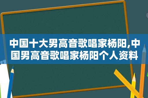 中国十大男高音歌唱家杨阳,中国男高音歌唱家杨阳个人资料