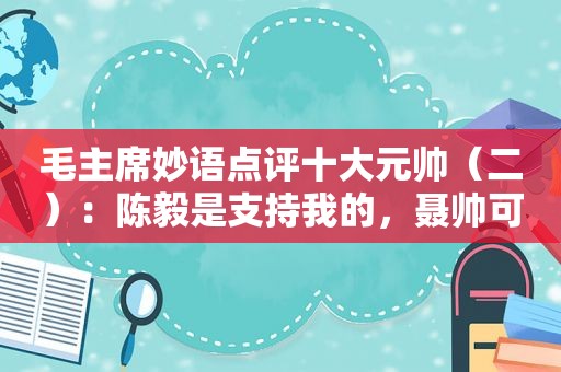 毛主席妙语点评十大元帅（二）：陈毅是支持我的，聂帅可比鲁智深