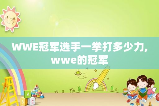 WWE冠军选手一拳打多少力,wwe的冠军