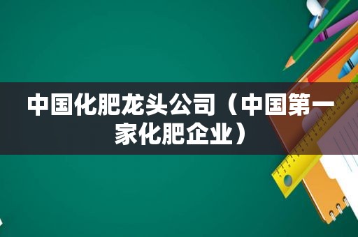 中国化肥龙头公司（中国第一家化肥企业）