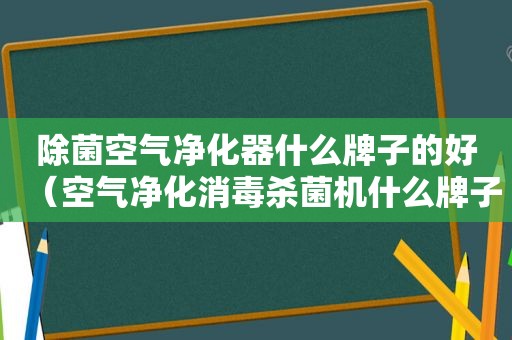 除菌空气净化器什么牌子的好（空气净化消毒杀菌机什么牌子机子好）