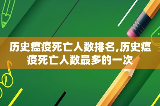 历史瘟疫死亡人数排名,历史瘟疫死亡人数最多的一次