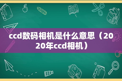 ccd数码相机是什么意思（2020年ccd相机）