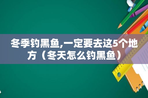 冬季钓黑鱼,一定要去这5个地方（冬天怎么钓黑鱼）