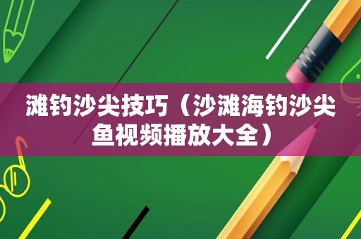 滩钓沙尖技巧（沙滩海钓沙尖鱼视频播放大全）