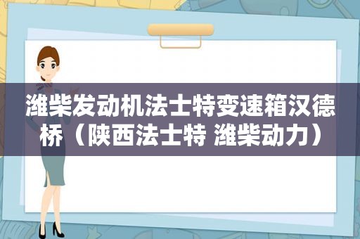 潍柴发动机法士特变速箱汉德桥（陕西法士特 潍柴动力）