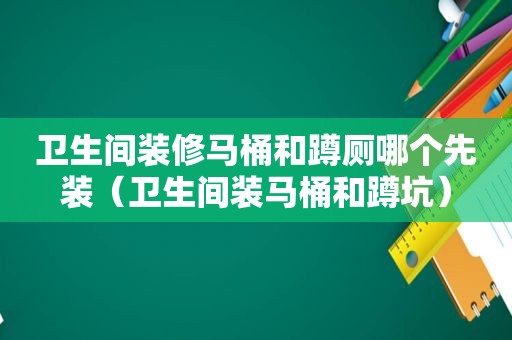 卫生间装修马桶和蹲厕哪个先装（卫生间装马桶和蹲坑）